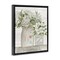 Stupell Industries Alluring White Floral Jars Framed Floater Canvas Wall Art
